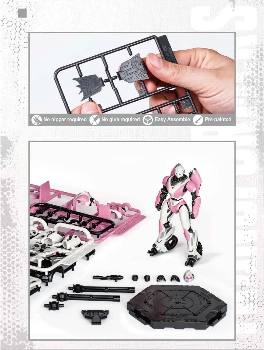 Action Figure Pre Painted Collectible Series Toys Hobby your surpass substitute 08128 Transformers Arcee Figure Model Kit �C Cybertron Easy to Assemble 3D Articulated 