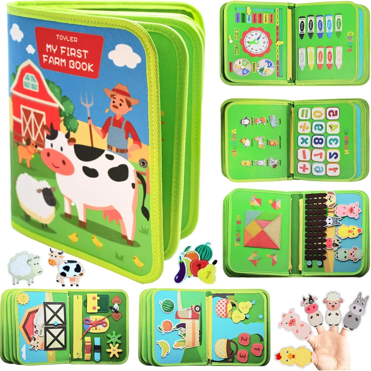 Activities Board, Educational Toys for 3 4 Year Old Boys Girls Gift (Deluxe Farm) Busy Board Toddler loan reasonable Travel Toys Sensory Toys for Toddlers 3 4, Montessori Learning Toys for Toddlers 