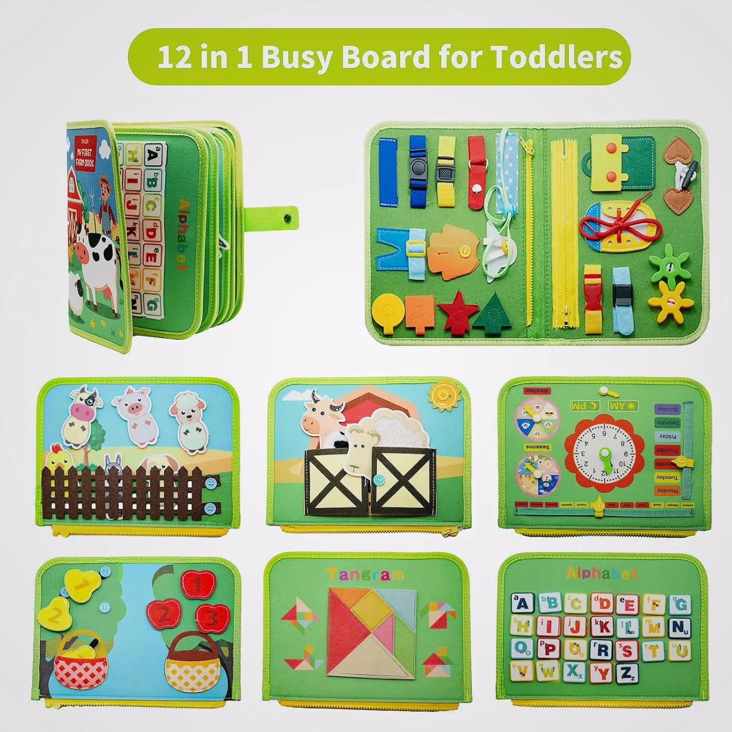 Activities Board, Educational Toys for 3 4 Year Old Boys Girls Gift (Deluxe Farm) Busy Board Toddler loan reasonable Travel Toys Sensory Toys for Toddlers 3 4, Montessori Learning Toys for Toddlers 