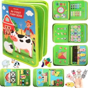 Activities Board, Educational Toys for 3 4 Year Old Boys Girls Gift (Deluxe Farm) Busy Board Toddler loan reasonable Travel Toys Sensory Toys for Toddlers 3 4, Montessori Learning Toys for Toddlers 