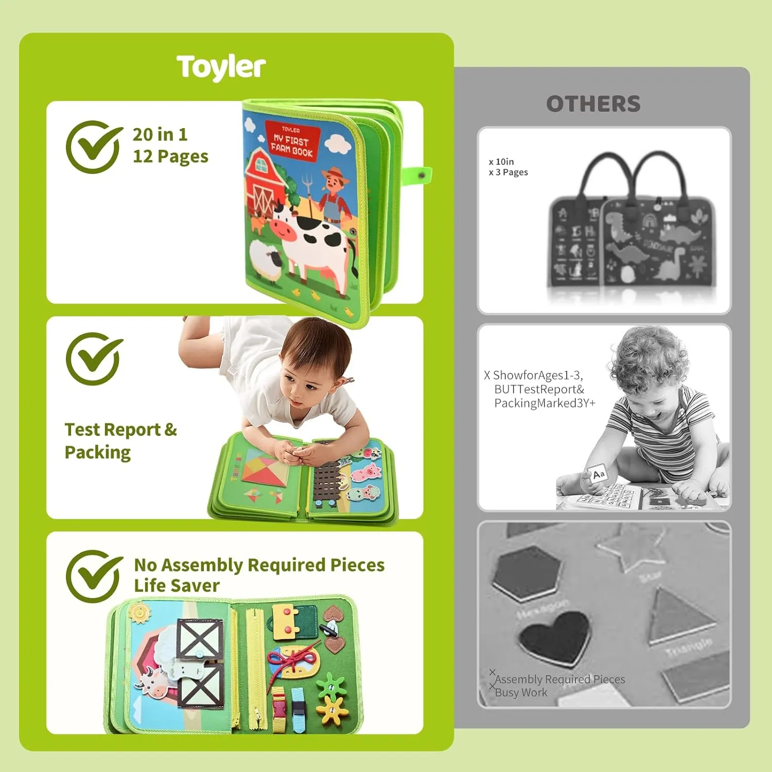 Activities Board, Educational Toys for 3 4 Year Old Boys Girls Gift (Deluxe Farm) Busy Board Toddler loan reasonable Travel Toys Sensory Toys for Toddlers 3 4, Montessori Learning Toys for Toddlers 