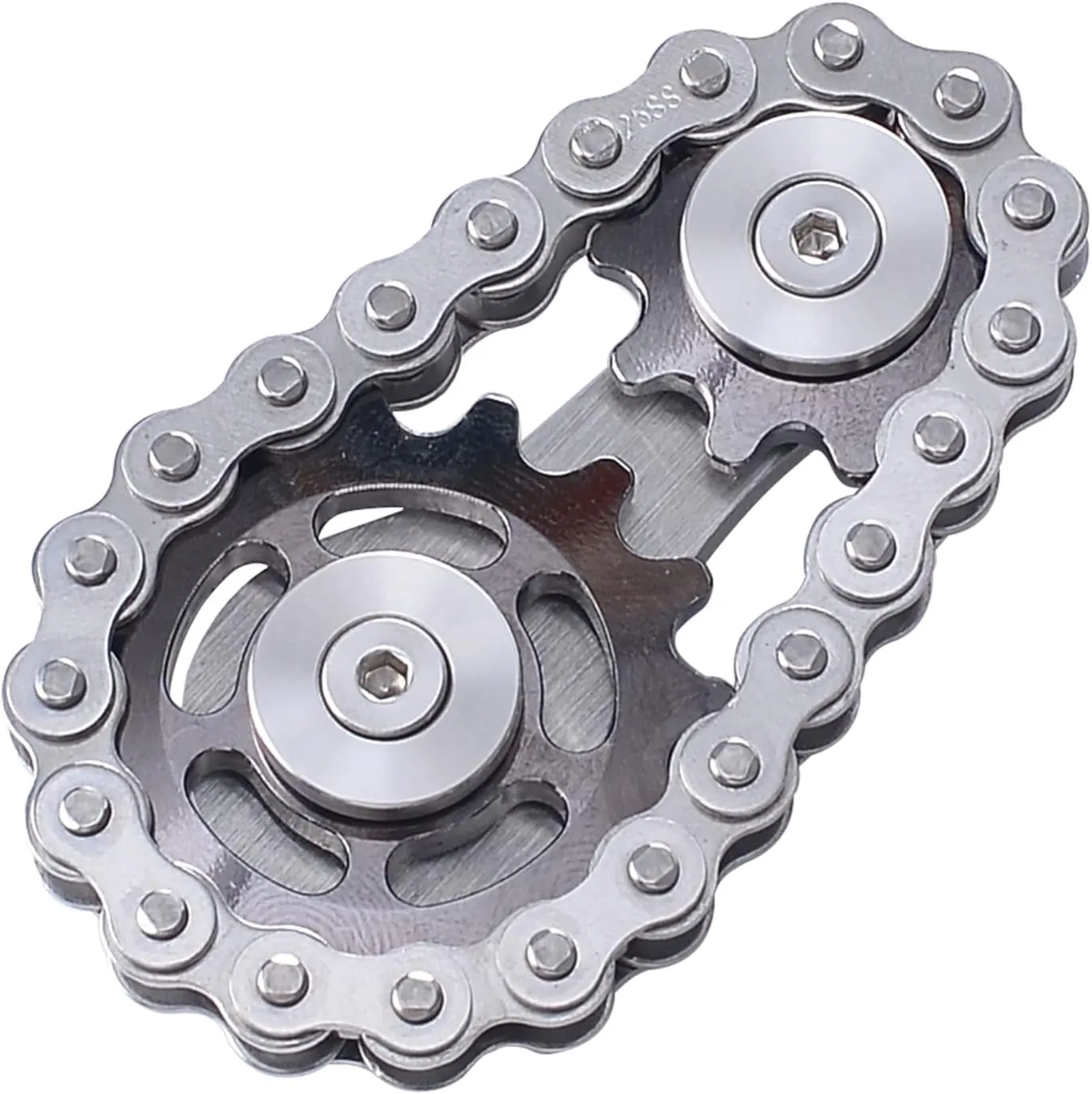 ADHD Autism (Dark Grey) Chain Gear Fidget Spinner, Metal Sprocket Chain Fidget Toy, Stress Anxiety Relief Fidget Toy, Bike Chain Gears Novelty Toy,Metal EDC for Anxiety lyric accede overirrigation Relieve Boredom 