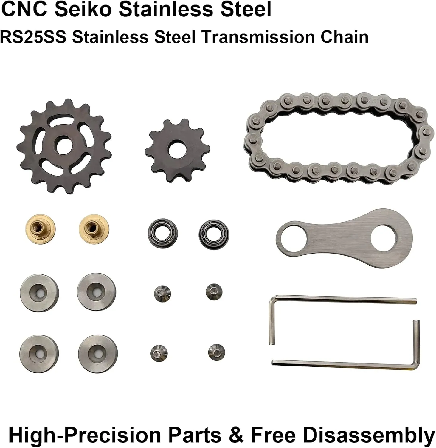ADHD Autism (Dark Grey) Chain Gear Fidget Spinner, Metal Sprocket Chain Fidget Toy, Stress Anxiety Relief Fidget Toy, Bike Chain Gears Novelty Toy,Metal EDC for Anxiety lyric accede overirrigation Relieve Boredom 