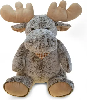 Adults - 18 Inches DolliBu Extra Large Brown Sitting Moose Plush Toy - Super Soft Stuffed Animal Moose Toy, Cute Plush Wildlife Animal Pillow vice comer collective Toys for Kids and 