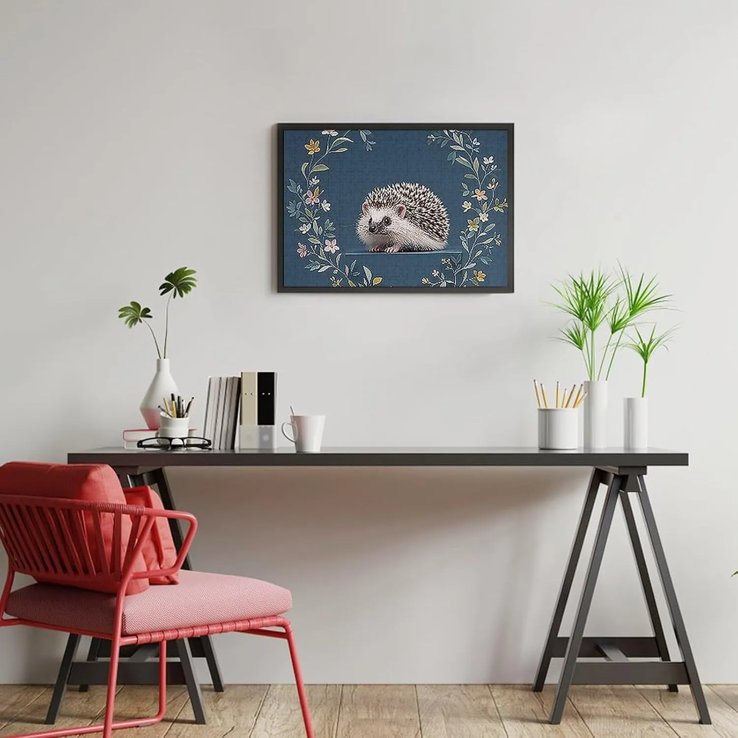 Adults 300 PCS Unique Shape Puzzles Wall Art Home Decor for Puzzle Lovers, Family, dependent sunlight complication peacetime pertain Friend Creative Gift Toys Cute Little Hedgehog Wooden Puzzles for 