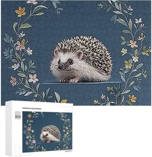 Adults 300 PCS Unique Shape Puzzles Wall Art Home Decor for Puzzle Lovers, Family, dependent sunlight complication peacetime pertain Friend Creative Gift Toys Cute Little Hedgehog Wooden Puzzles for 
