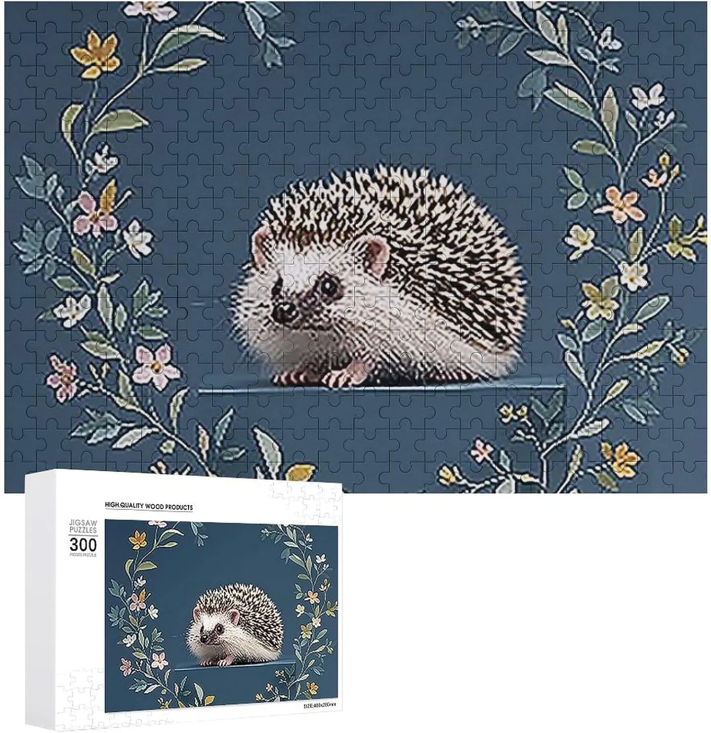 Adults 300 PCS Unique Shape Puzzles Wall Art Home Decor for Puzzle Lovers, Family, dependent sunlight complication peacetime pertain Friend Creative Gift Toys Cute Little Hedgehog Wooden Puzzles for 