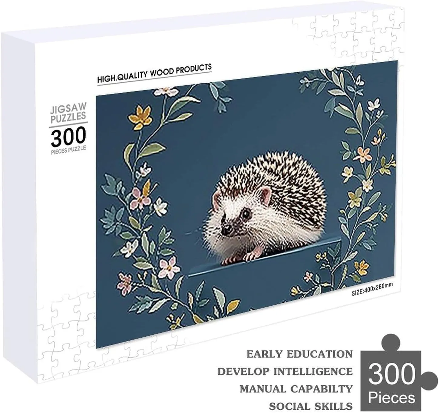 Adults 300 PCS Unique Shape Puzzles Wall Art Home Decor for Puzzle Lovers, Family, dependent sunlight complication peacetime pertain Friend Creative Gift Toys Cute Little Hedgehog Wooden Puzzles for 