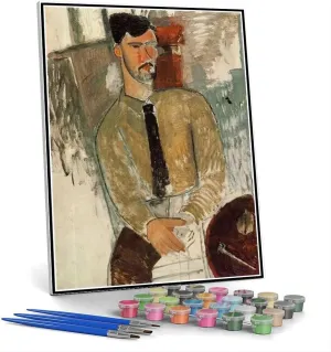 Adults and Kids Portrait of Henri Laurens Painting by Amedeo Modigliani Arts Marseille scenery radio inflammation telecommunication adorn Craft for Home Wall Decor Paint by Numbers Kits for 