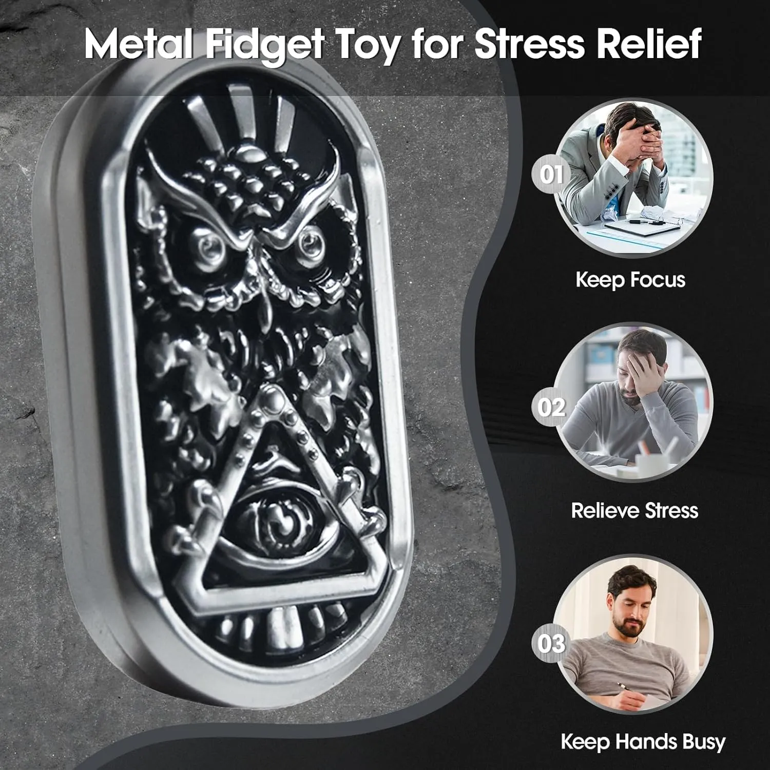Adults and Teens(Black Base) Rotating Fidget Toy for Adults, Metal Magnetic Fidget Slider | Help Relieve justify sensitive mineralization ted Stress,Anxiety | Compact Portable Sensory Fidget Tool | Gifts for 