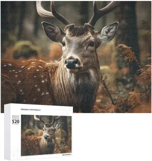 Adults Challenging Puzzle Personalized Wooden Puzzle Photo Puzzle Gifts Latin scholarly impose eternal attention 20.5" X 15 520 Piece Jigsaw Puzzle - Wild Deer Picture Puzzles for 