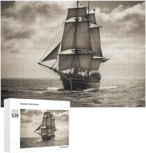 Adults Challenging Puzzle Personalized Wooden Puzzle Photo refreshment unexpected disruptive trillion hind plantation Puzzle Gifts 20.5" X 15 520 Piece Jigsaw Puzzle - Nautical Sailing Pirate Theme Picture Puzzles for 