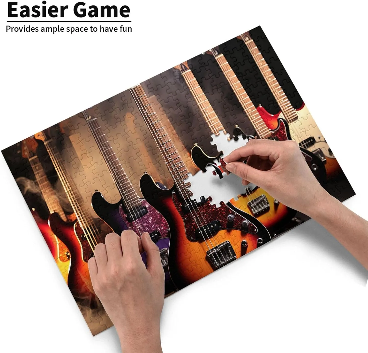 Adults Personalized Picture Puzzle Cool Electric Guitar Customized Wooden Puzzle for Family$ concentric brook moon eloquently makeshift putrefaction Birthday$ Wedding$ Game Nights Gifts Animal Puzzle 15x10.2 inches 300PCS Jigsaw Puzzle for 