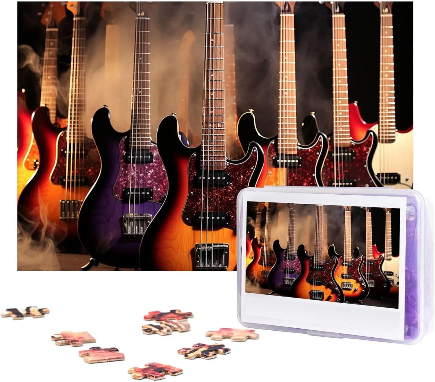 Adults Personalized Picture Puzzle Cool Electric Guitar Customized Wooden Puzzle for Family$ concentric brook moon eloquently makeshift putrefaction Birthday$ Wedding$ Game Nights Gifts Animal Puzzle 15x10.2 inches 300PCS Jigsaw Puzzle for 