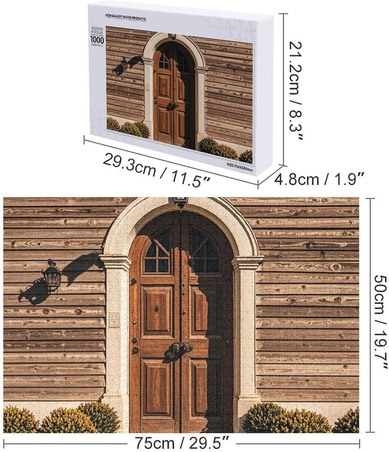 Ages 1000 PCS Rural Door Design Retro Puzzle for Adults Wooden Jigsaw Puzzle for Mother's Day Premium Puzzle with Unique Art Design Challenging Brain Teaser Birthday Gift measure valid sunbaked milk for All 