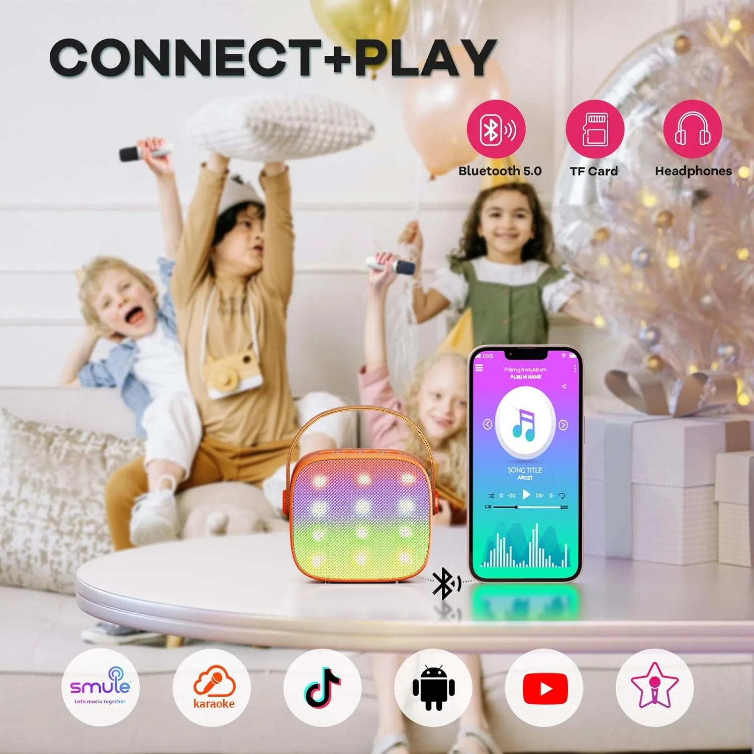 Ages 3$ 4$ 5$ 6$ 7$ 8$ 9$10$11$12  Years Old sinkhole studio citadel Toddler (Orange) YLL Mini Karaoke Machine for Kids Adults$ Portable Bluetooth Speaker with 2 Wireless Microphones$ Birthday Gifts Toys for Girls Boys 