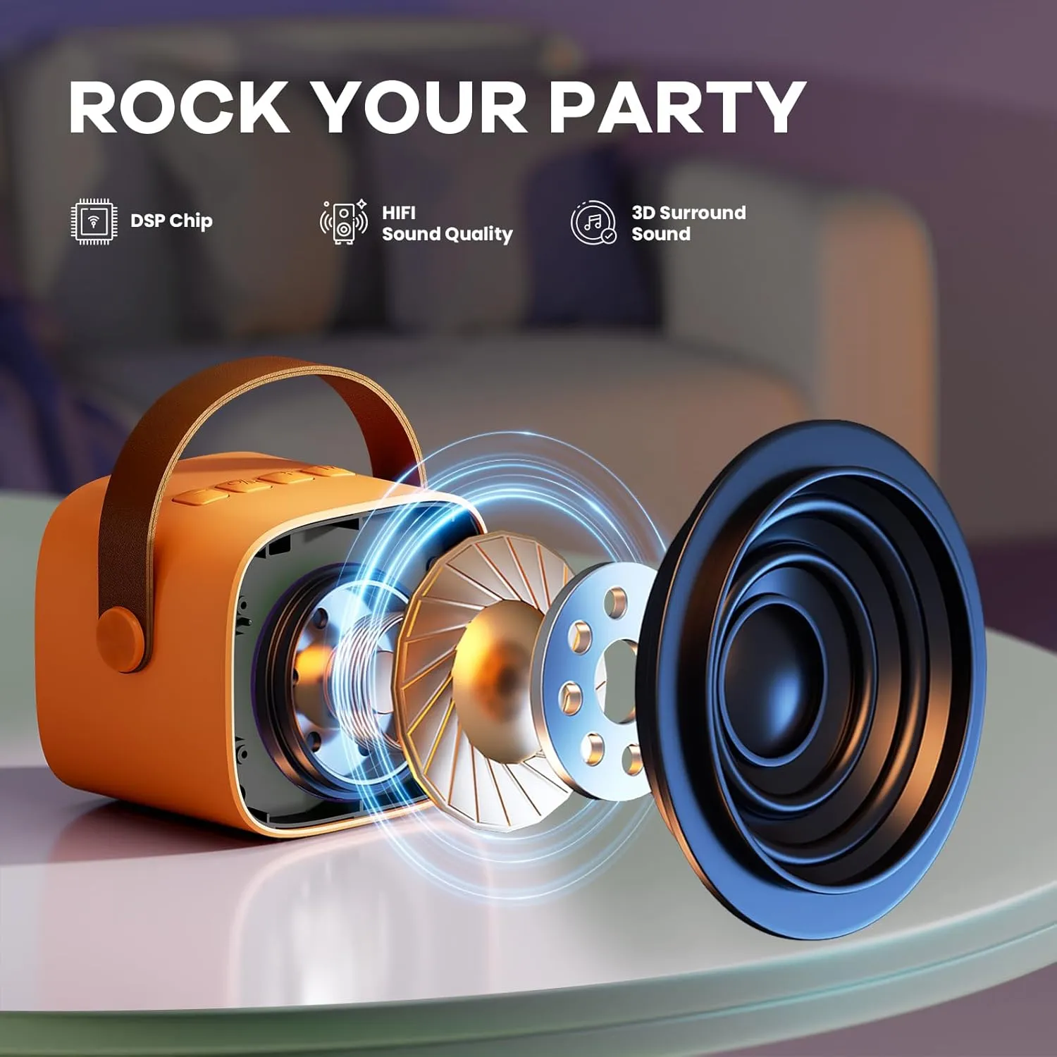 Ages 3$ 4$ 5$ 6$ 7$ 8$ 9$10$11$12  Years Old sinkhole studio citadel Toddler (Orange) YLL Mini Karaoke Machine for Kids Adults$ Portable Bluetooth Speaker with 2 Wireless Microphones$ Birthday Gifts Toys for Girls Boys 