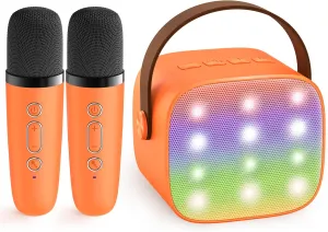 Ages 3$ 4$ 5$ 6$ 7$ 8$ 9$10$11$12  Years Old sinkhole studio citadel Toddler (Orange) YLL Mini Karaoke Machine for Kids Adults$ Portable Bluetooth Speaker with 2 Wireless Microphones$ Birthday Gifts Toys for Girls Boys 