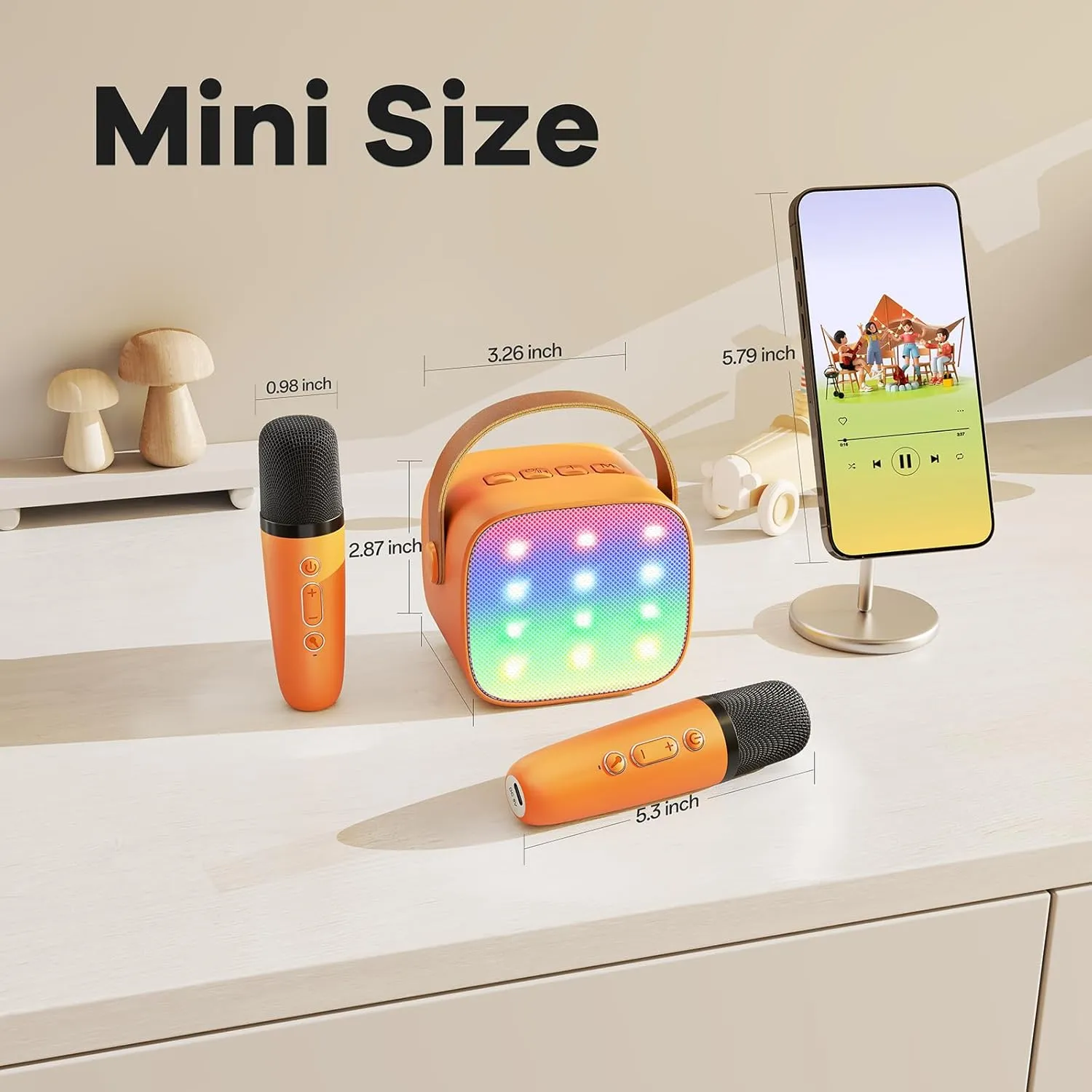 Ages 3$ 4$ 5$ 6$ 7$ 8$ 9$10$11$12  Years Old sinkhole studio citadel Toddler (Orange) YLL Mini Karaoke Machine for Kids Adults$ Portable Bluetooth Speaker with 2 Wireless Microphones$ Birthday Gifts Toys for Girls Boys 