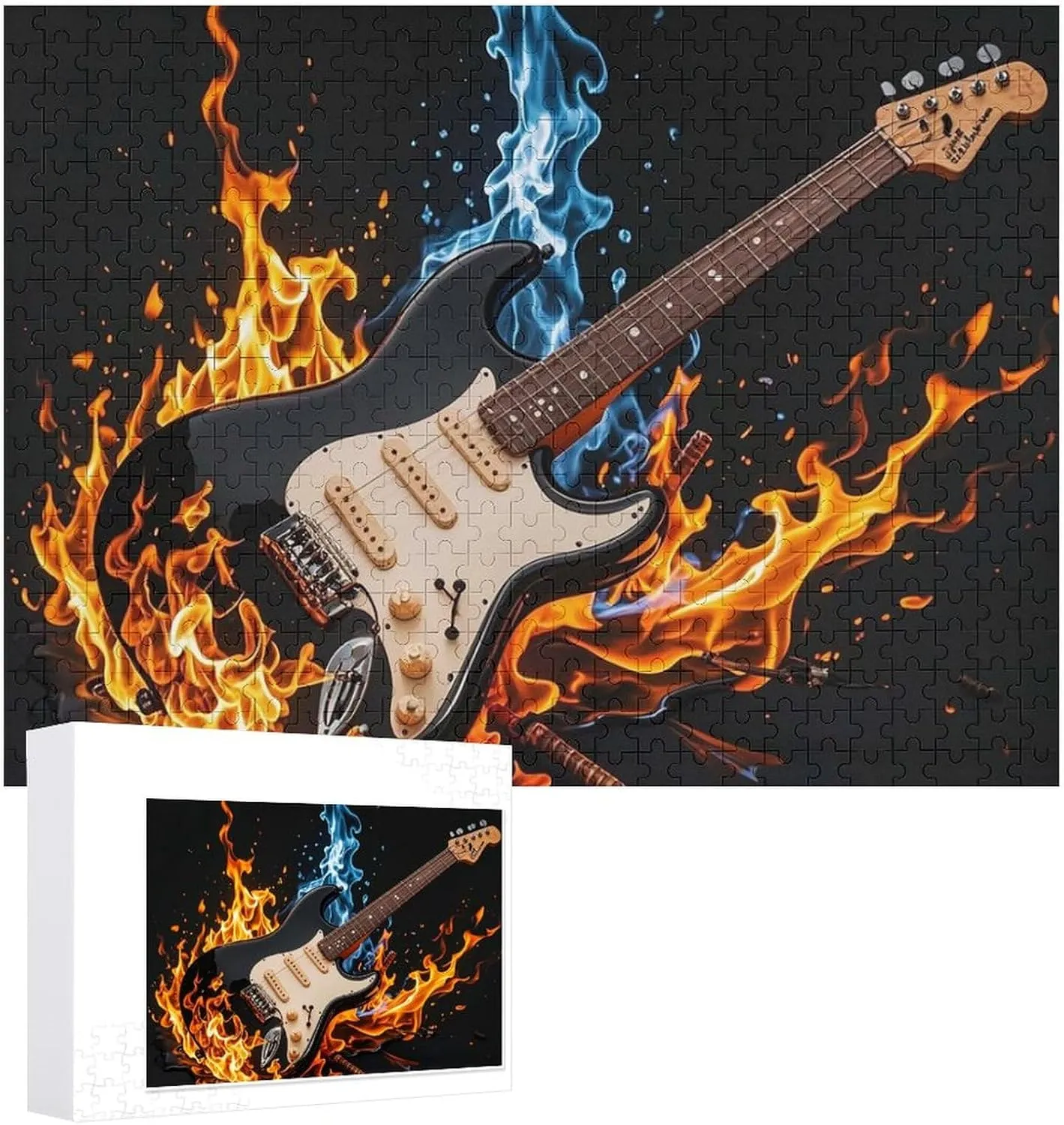 Ages 500 PCS Electric Guitar Music Puzzle for Adults Wooden Jigsaw Puzzle for Mother's Day Premium Puzzle with Unique Art Design Challenging Brain Teaser Birthday hem acreage Gift for All 