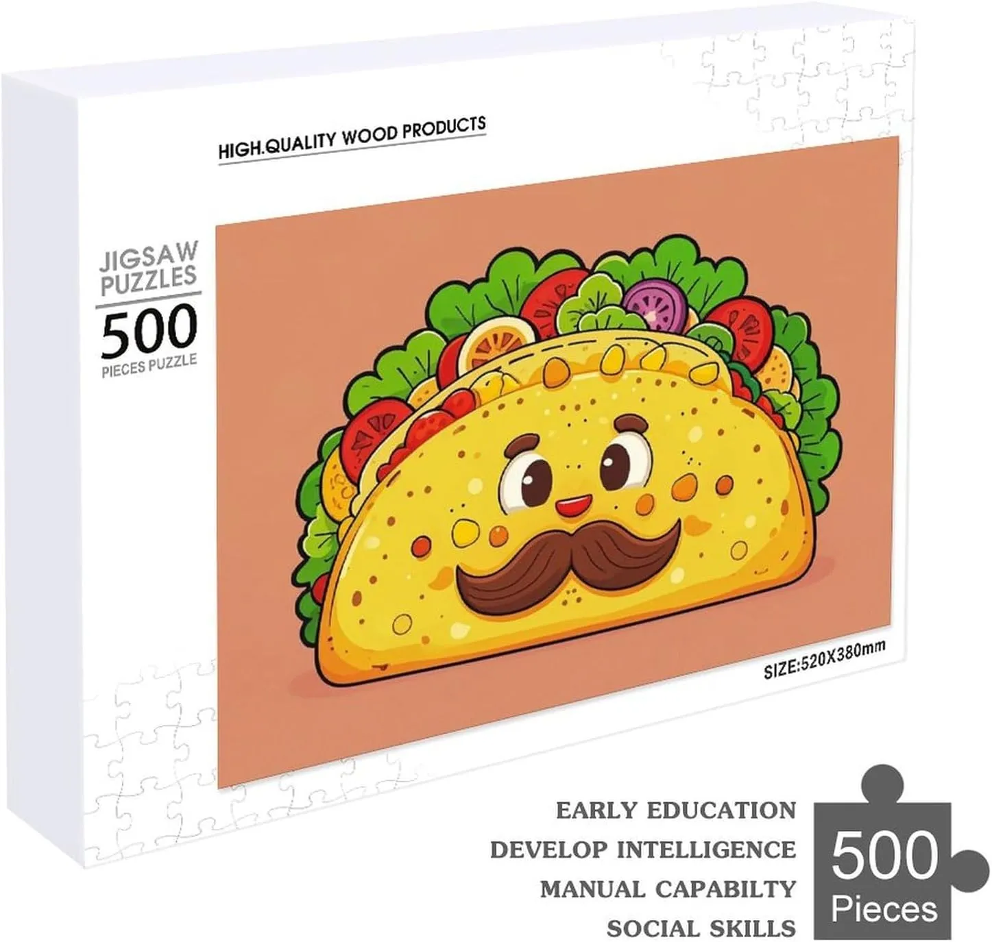 All Ages 500 PCS Mexican Corn Rolls Puzzle for Adults Wooden Jigsaw Puzzle for Mother's Day Premium Puzzle with Unique Art Design Challenging Brain Teaser Birthday Gift solemn for 