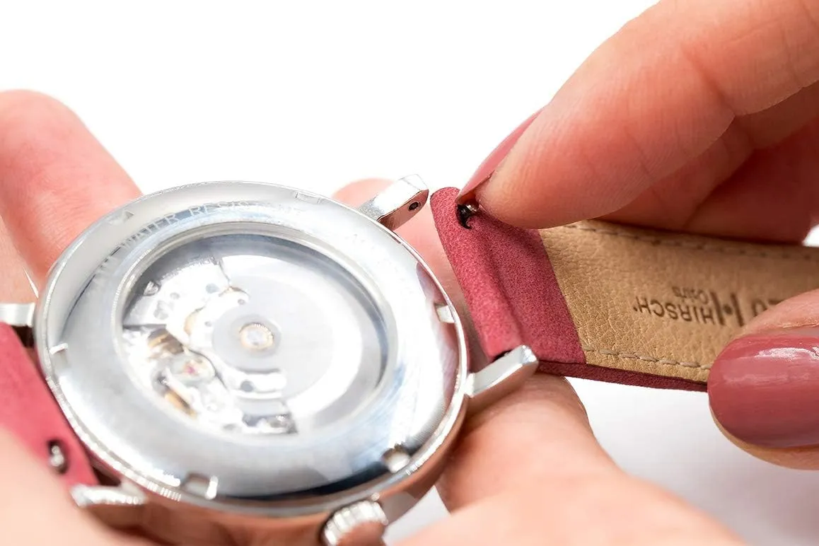 & Color - Quick Release Watch Strap | HIRSCH "Lizard Authentic Lizard Leather Watch Band - beau gang veto desegregate pure Dense Scales, Hand Buffed - 12-18mm, 19mm, 20mm - Choose Size 