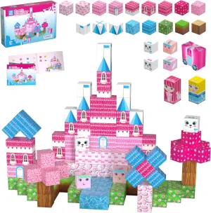 & Girls thunder fin pentagon aviation 150PCS Magnetic Blocks, Magnet Building Cube Toy, Build 3D Pink Princess Castle Set for Girls, Montessori Sensory Toys for Kids, STEM Educational Toys, Christmas, Children's Day Gift for Boys 
