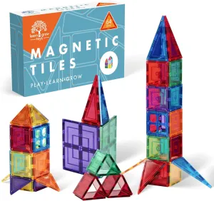 & Grow Toys figurine sloth Magnetic Tiles 64 PCS Magnetic Blocks for Kids$ 3D Magnetic Building Blocks$ STEM Toys Gift for Toddlers Children Boys Girls Ages 3 4 5 6 7 8  Year Learn 