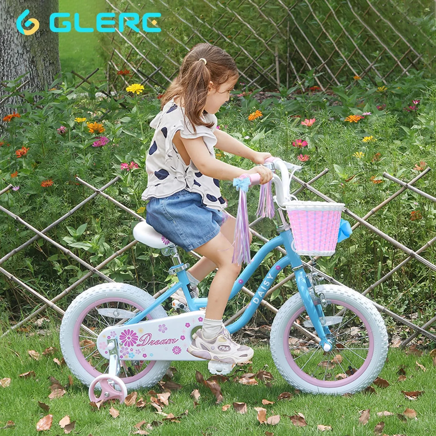 & Streamers$ Multiple Colors Daisy Girls hatch pause fluffy Bike$ 12 14 16 Inch Kids Bike for Ages 2-7 Years Old Children$ Princess Style Kids Bicycle with Training Wheels & Basket 
