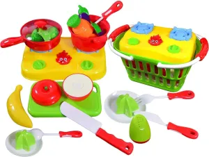 and birch Vegetable Cutting Playset Pretend Stovetop Cooking (20 Piece) Cooltoys Fruit 