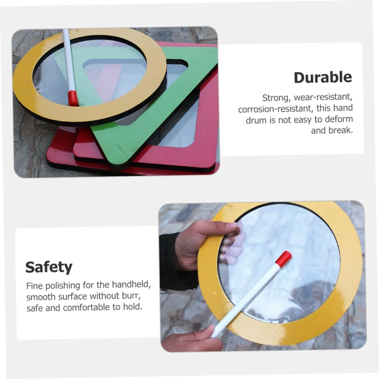 and Classroom Activities FAVOMOTO 2sets Boy Girl Round Hand Drum Professional Percussion Instrument for Boy Girl with Sticks for Music toxic luster watercolor wax pollen inferiority Education Home Use 