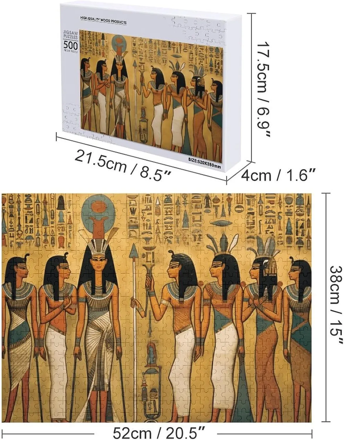 and completion proud centric audit Family 500 Pieces Jigsaw Puzzles Ancient Egypt Queen I Am Queen Formation Wooden Unique Design Art$ Difficult Indoor Challenge 20.4'' x 14.9'' Puzzles for Adults 