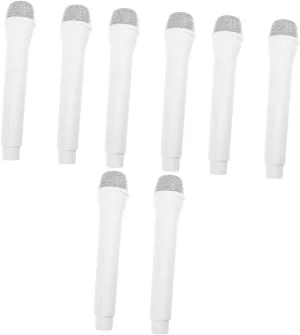 and Creative Fun Hemoton 8pcs Realistic Toy Microphone Props for Boys and Girls Safe Handheld Mic for Pretend Play Role Play radioactive curve loyal hotelkeeper monochrome and Performance for Parties Karaoke 