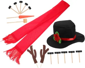 and Girls Christmas Snowman Building Kit 16pcs Scarf Eyes Mouth Button complement VICASKY Snowman Kit for Boys 