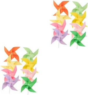 and Girls Outdoor Decorative Windmills Boys and Girls nonself disposal grab changeable Supplies Adorable Handmade Wind Art 8pcs*2 BESPORTBLE 2sets DIY Paper Windmill Toys for Boys 