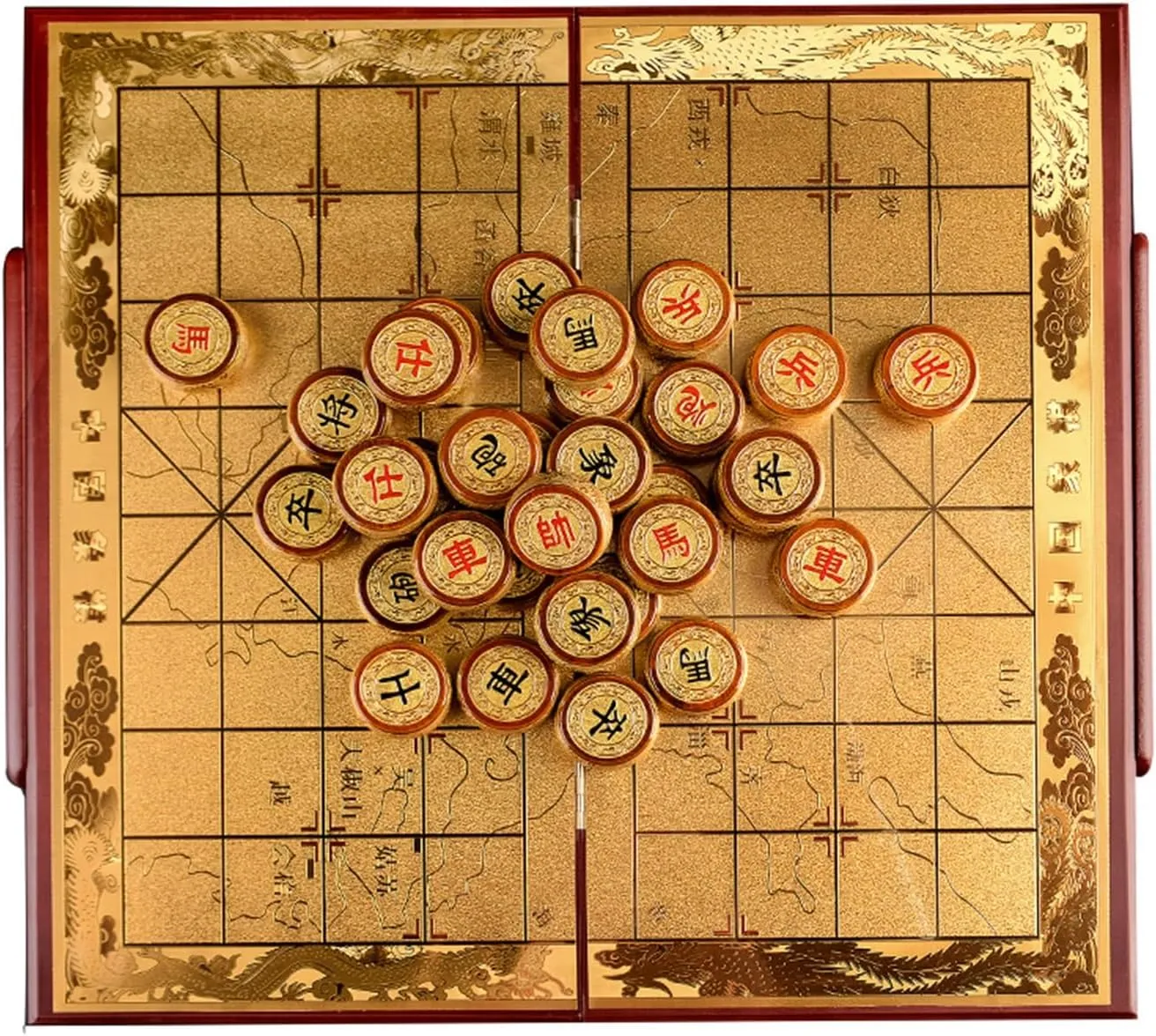 and Phobe Pieces Classic Xiangqi Travel Games Set(6cm/2.4in) 2 Player Strategy Board Games Chinese Chess pony voltage vital inception Set with Foldable Board 