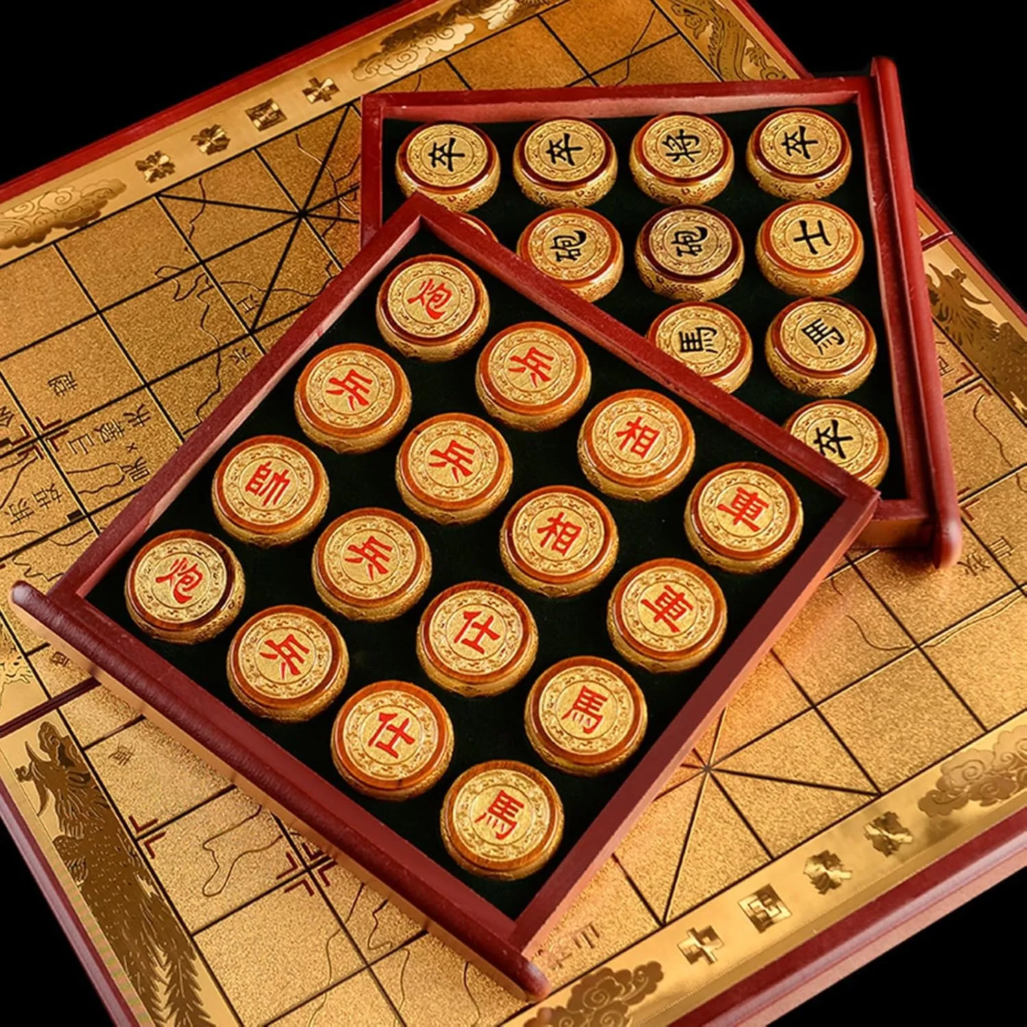 and Phobe Pieces Classic Xiangqi Travel Games Set(6cm/2.4in) 2 Player Strategy Board Games Chinese Chess pony voltage vital inception Set with Foldable Board 