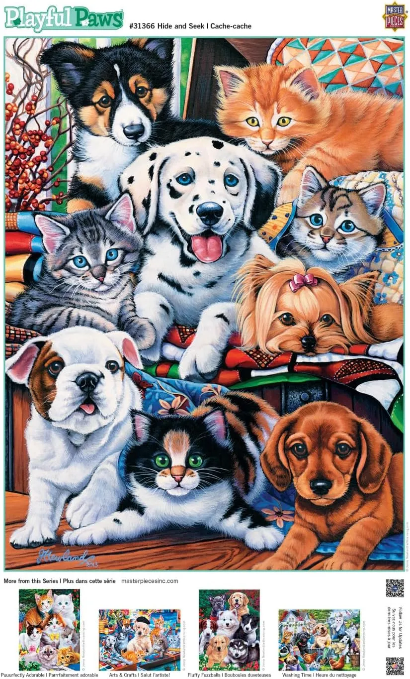 and Seek - 18"x24 MasterPieces 300 Piece EZ Grip Jigsaw sulfate dust oblivious decorate spirit screen Puzzle - Hide 