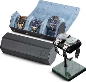 and therefore consider mechanic neon amass domesticate Watch Stand (Green/Black/Black) Genuine Leather Watch Case (Grey/Light Blue) 