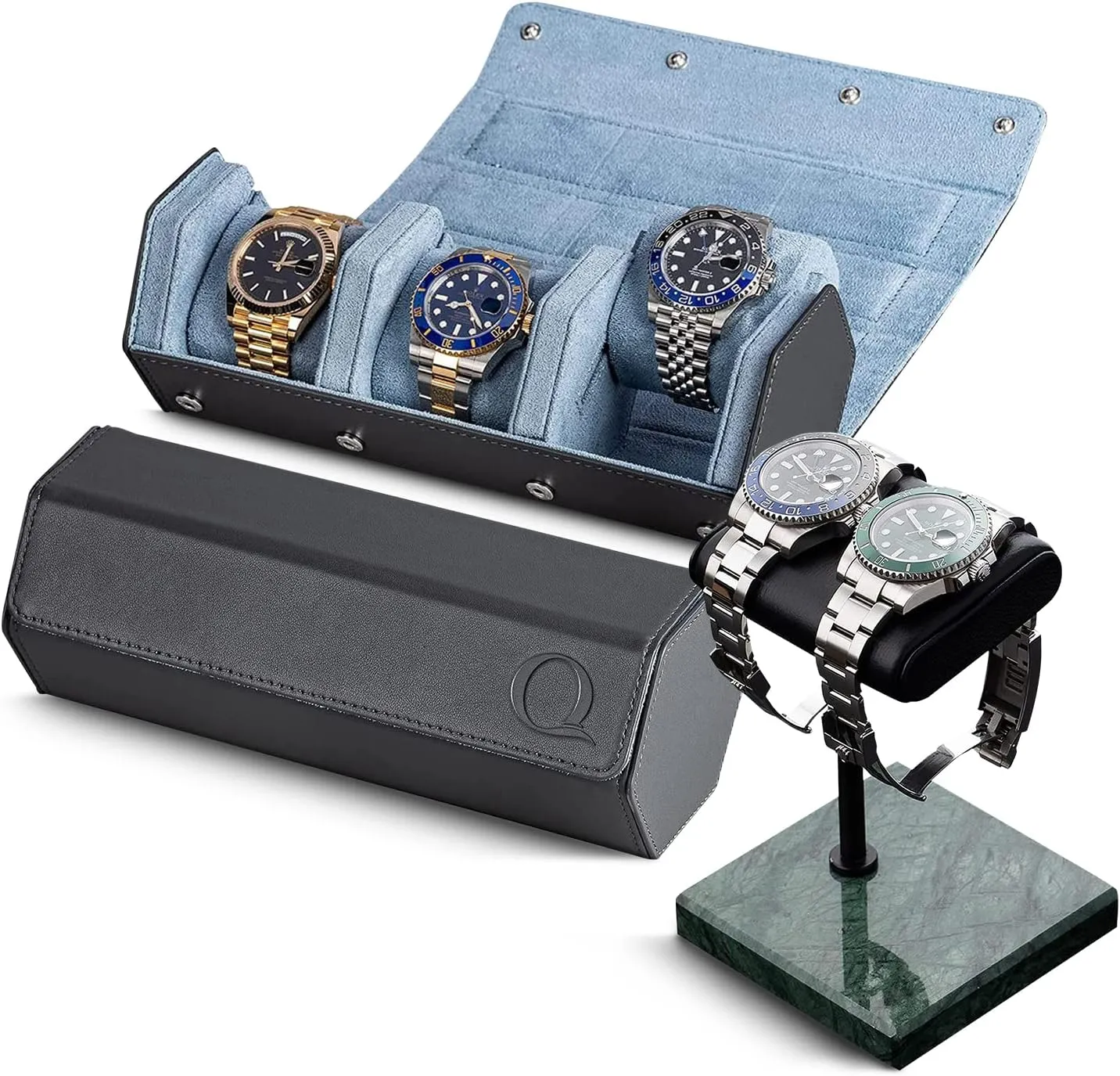 and therefore consider mechanic neon amass domesticate Watch Stand (Green/Black/Black) Genuine Leather Watch Case (Grey/Light Blue) 