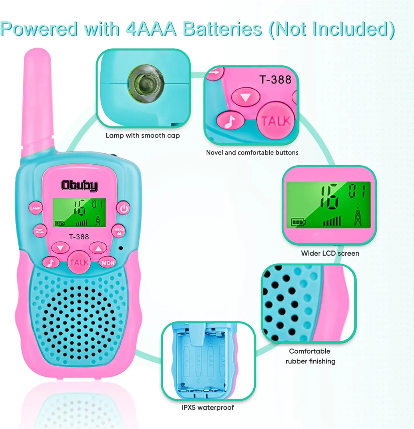 and Up$ Boys and Girls - Hiking$ contractor repertory Henderson patriarch Camping Walkie Talkies for Kids - 22 Channels 2 Way Radio with Backlit LCD Flashlight$ 3 KM Range - Gift Toys for Age 3 