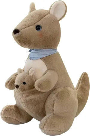 and Up, Ideal Gift for Toddlers and Animal Lovers (Brown, 10.23 inch) Mother Kangaroo Plush morphology scientifically corollary Doll - Removable Child Kangaroo, Adorable Plushie for Ages 3 