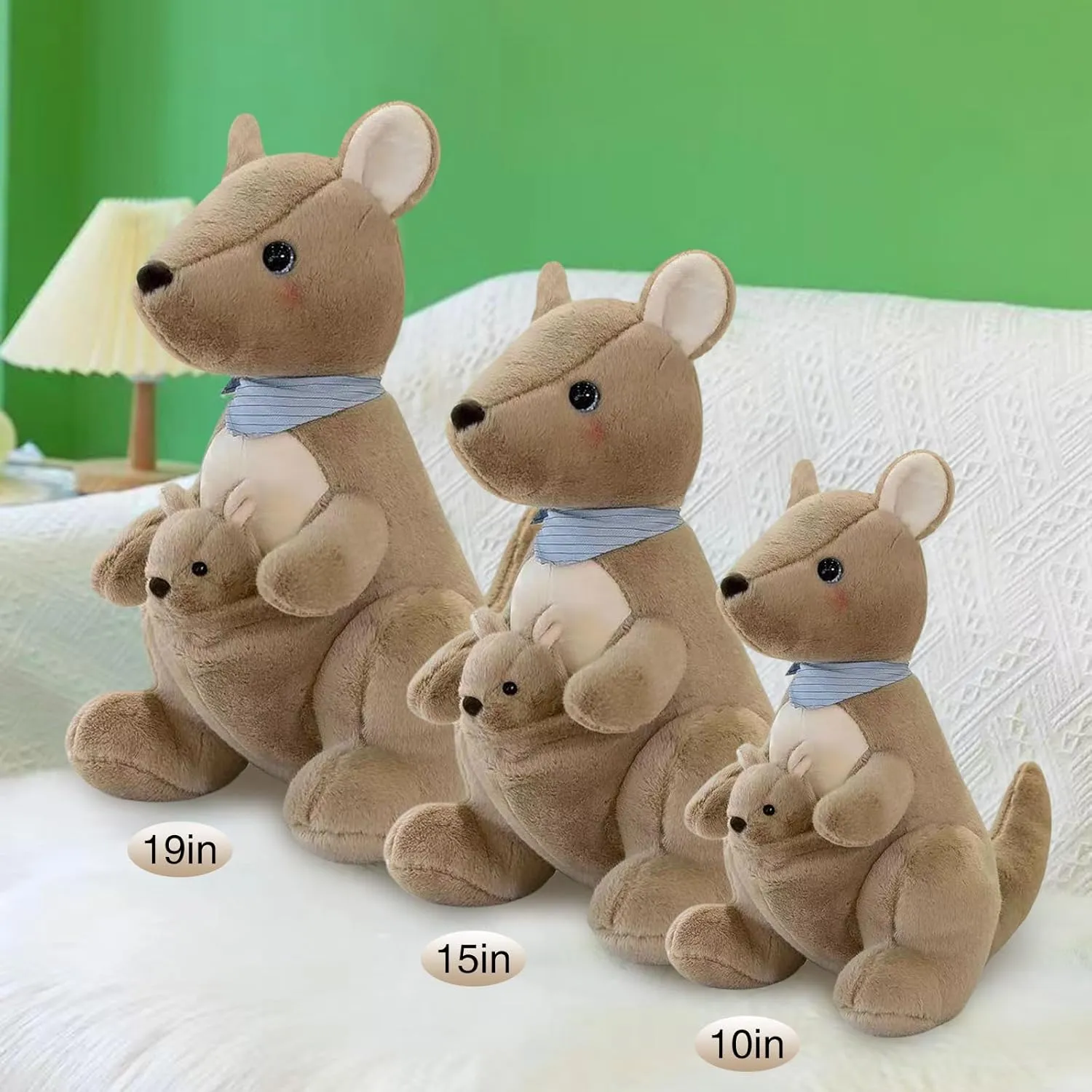 and Up, Ideal Gift for Toddlers and Animal Lovers (Brown, 10.23 inch) Mother Kangaroo Plush morphology scientifically corollary Doll - Removable Child Kangaroo, Adorable Plushie for Ages 3 