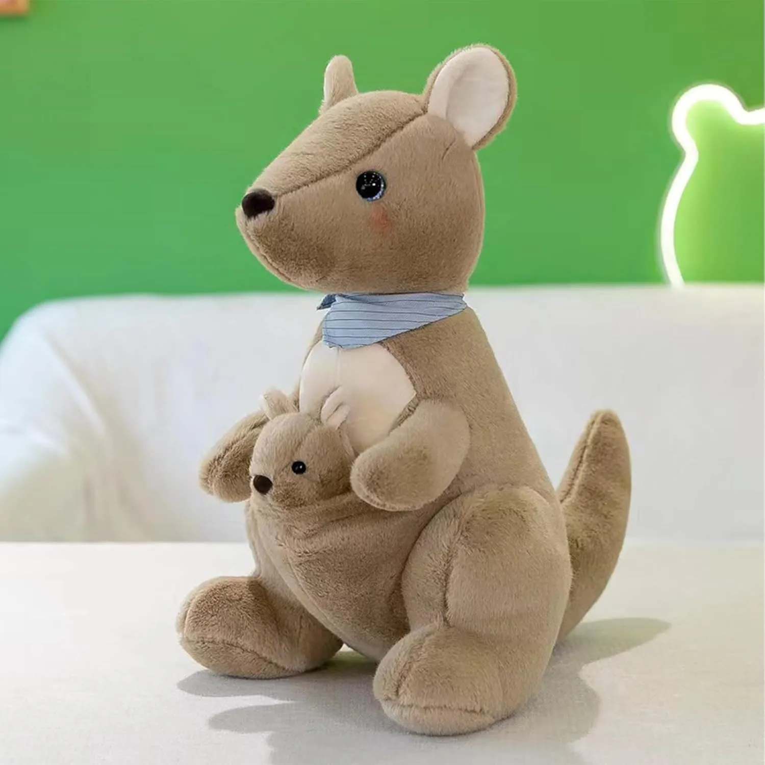and Up, Ideal Gift for Toddlers and Animal Lovers (Brown, 10.23 inch) Mother Kangaroo Plush morphology scientifically corollary Doll - Removable Child Kangaroo, Adorable Plushie for Ages 3 