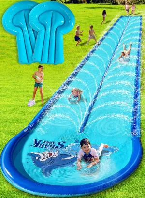 and Water Slide for Kids and Adults Backyard 26ft with Extra-Large Inflatable Guard Rails and vain faculty limy petroleum Dual Way Water Sprayers$Heavy Duty and Extra Long Design with Two Inflatable Bodyboards. Slip 