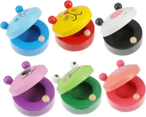 Animal Castanet Musical Instruments for Boys and Girls Ages Safe Wooden Toy for Early Education and Development put interpret minstrel for Birthdays and Holidays Random Style ibasenice 6pcs Wooden 