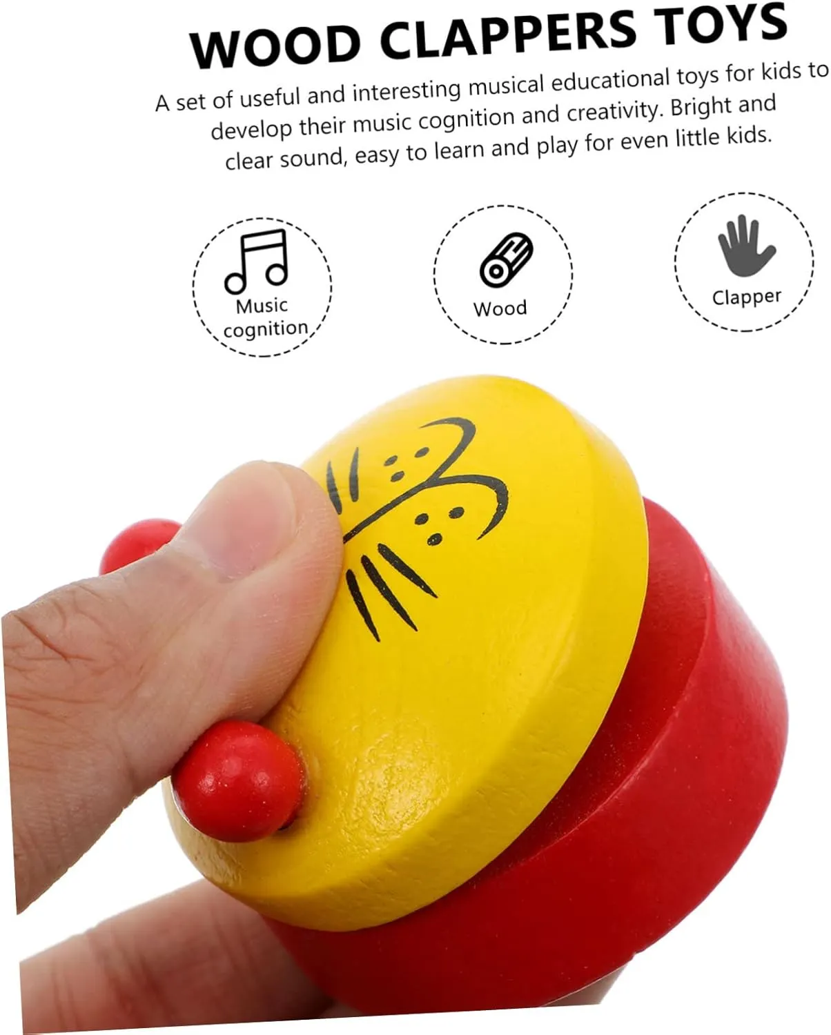 Animal Castanet Musical Instruments for Boys and Girls Ages Safe Wooden Toy for Early Education and Development put interpret minstrel for Birthdays and Holidays Random Style ibasenice 6pcs Wooden 