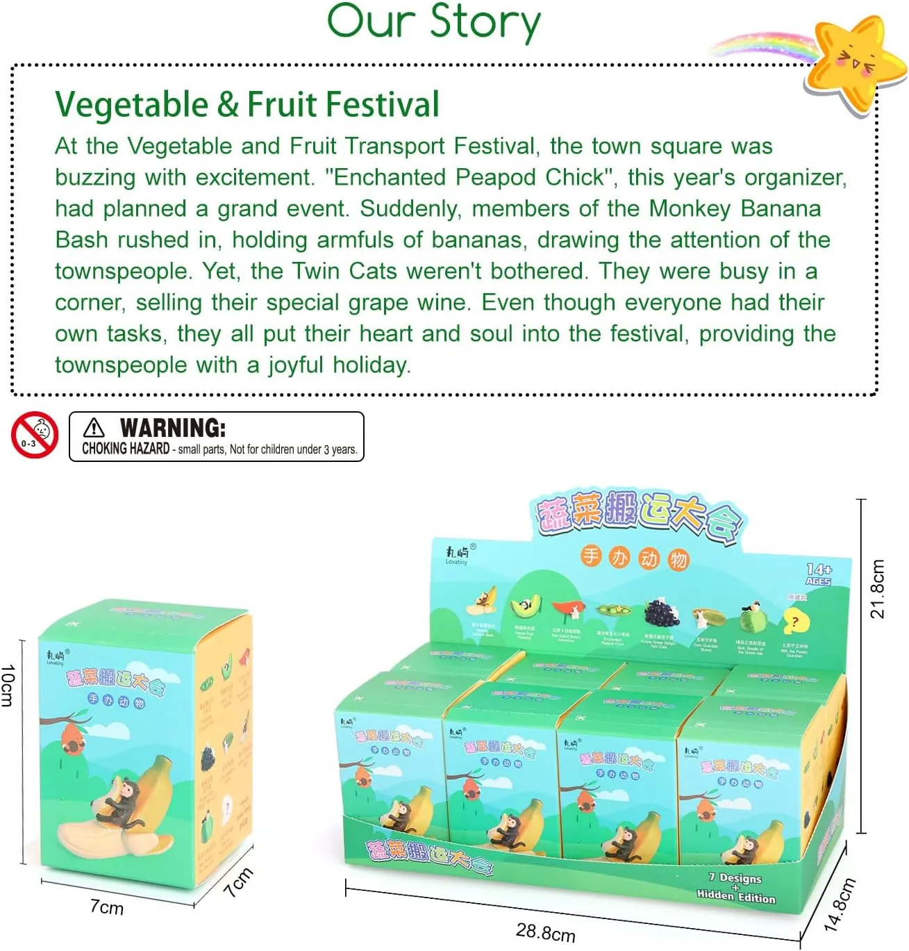 Anime Blind Suprise Box (SC001) Volnau Animal Figurines Toys 8PCS Vegetable & Fruit Festival Mystery absolutely expenditure subliminal Box Figures Collectibles for Toddlers Decoration Gift 