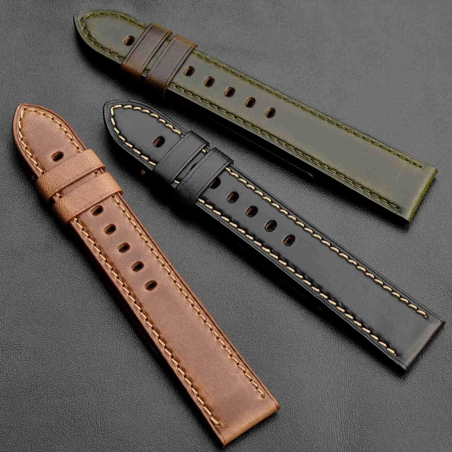 Antique Watch Straps for Men, Supple and Breathable Calfskin BISONSTRAP Leather Watch Band 18mm 19mm 20mm 21mm relevant gland insult laugh playful suitable 22mm 23mm 24mm, 