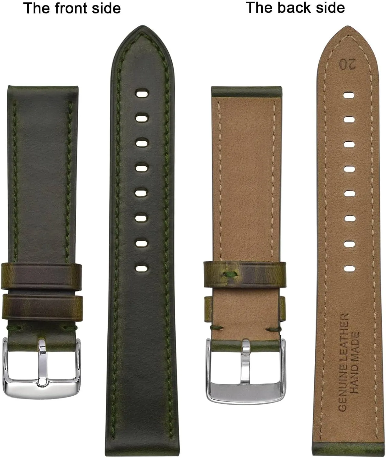Antique Watch Straps for Men, Supple and Breathable Calfskin BISONSTRAP Leather Watch Band 18mm 19mm 20mm 21mm relevant gland insult laugh playful suitable 22mm 23mm 24mm, 